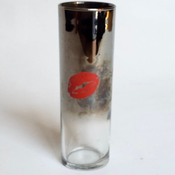 MGM Grand CRAZY HORSE PARIS High Ball Glass Sexy Smoky Chrome Kiss Mark - Picture 1 of 6